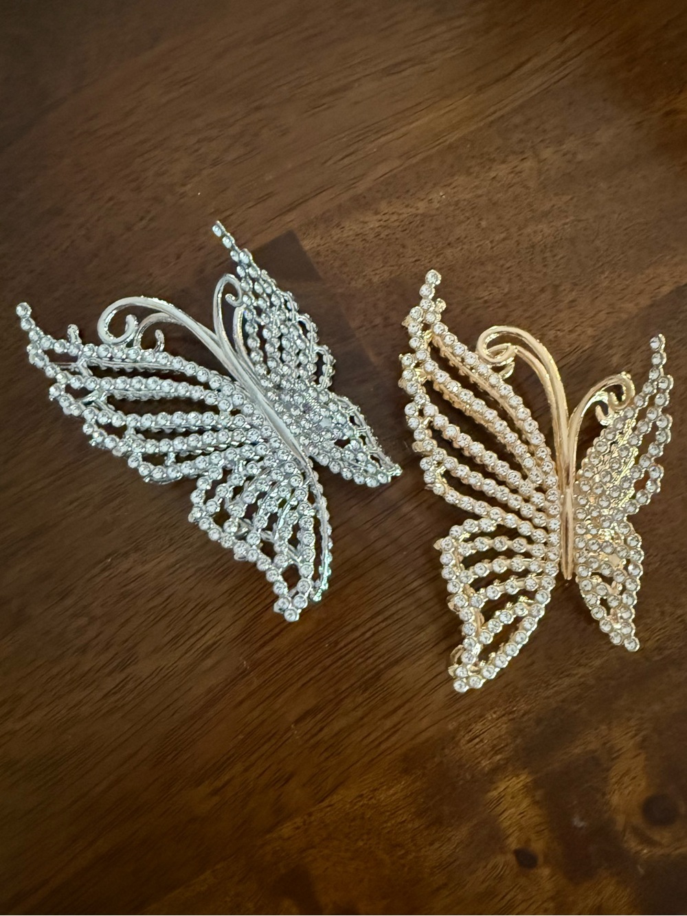 Rhinestone Butterfly Hair Claw Clips - Set of 2 🦋🦋
